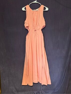 entro Coral Sleeveless Maxi Dress with Waist Ring